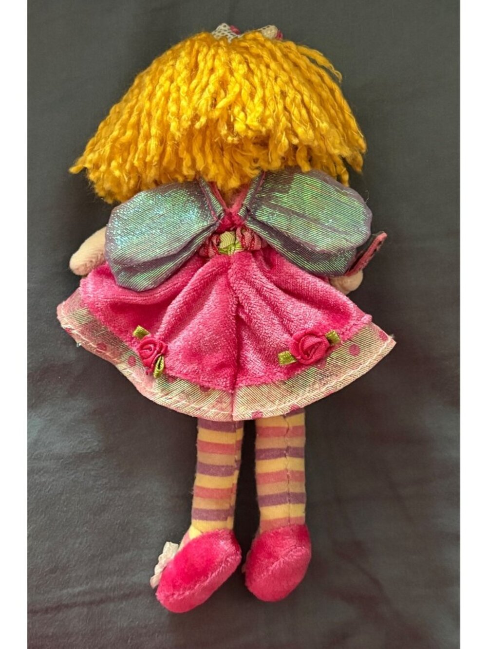 Princess Lillifee Fairy Doll Pink Dress Star Wand Crown Yellow Yarn Hair Wings - Picture 3 of 8